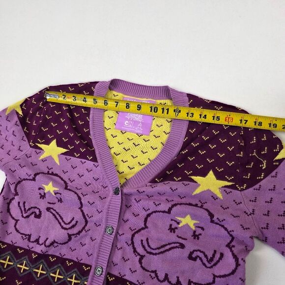 Adventure Time Lumpy Space Princess Cartoon Network Cardigan Sweater SZ Large - Picture 8 of 14